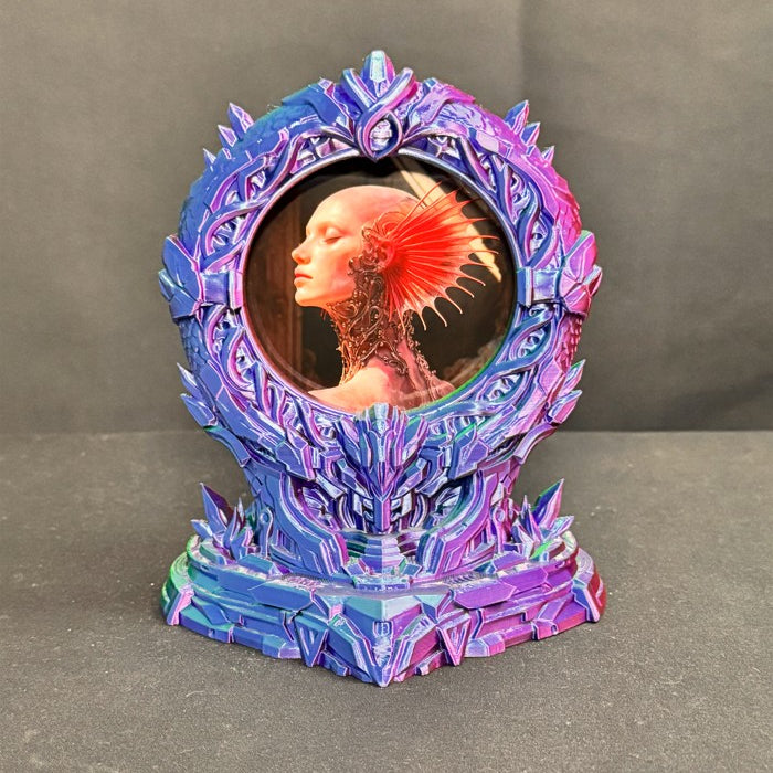 Stargate DNA Code 3D-printed picture frame with a spiral structure