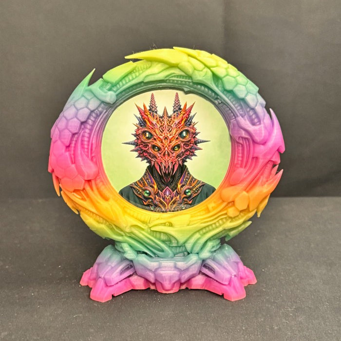 Stargate Hexatron 3D-printed picture frame of interlocking hexagons