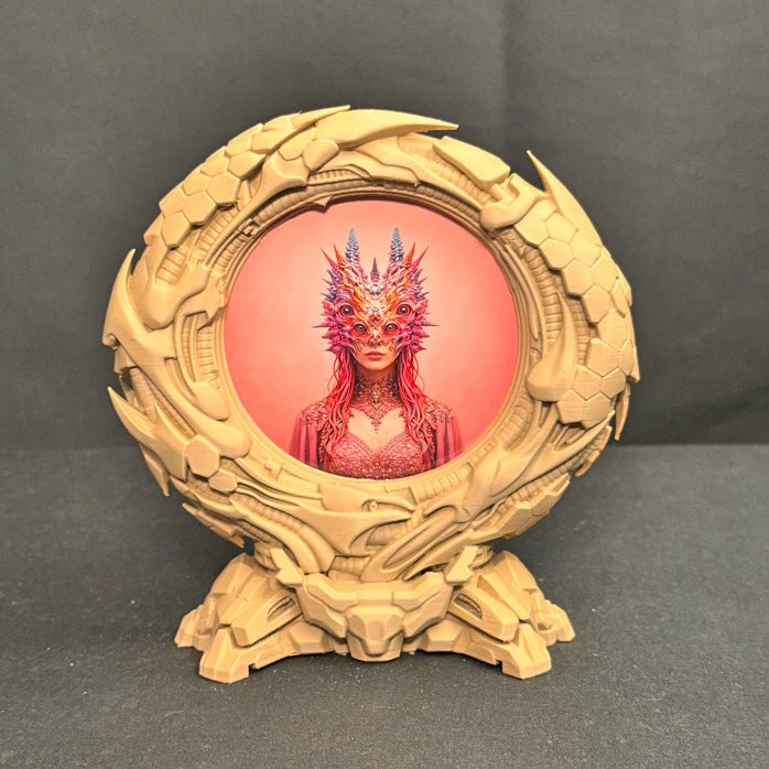 Stargate Hexatron 3D-printed picture frame of interlocking hexagons