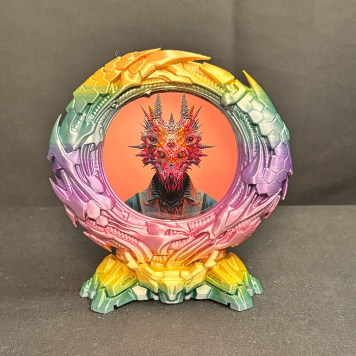 Stargate Hexatron 3D-printed picture frame of interlocking hexagons