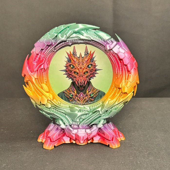 Stargate Hexatron 3D-printed picture frame of interlocking hexagons