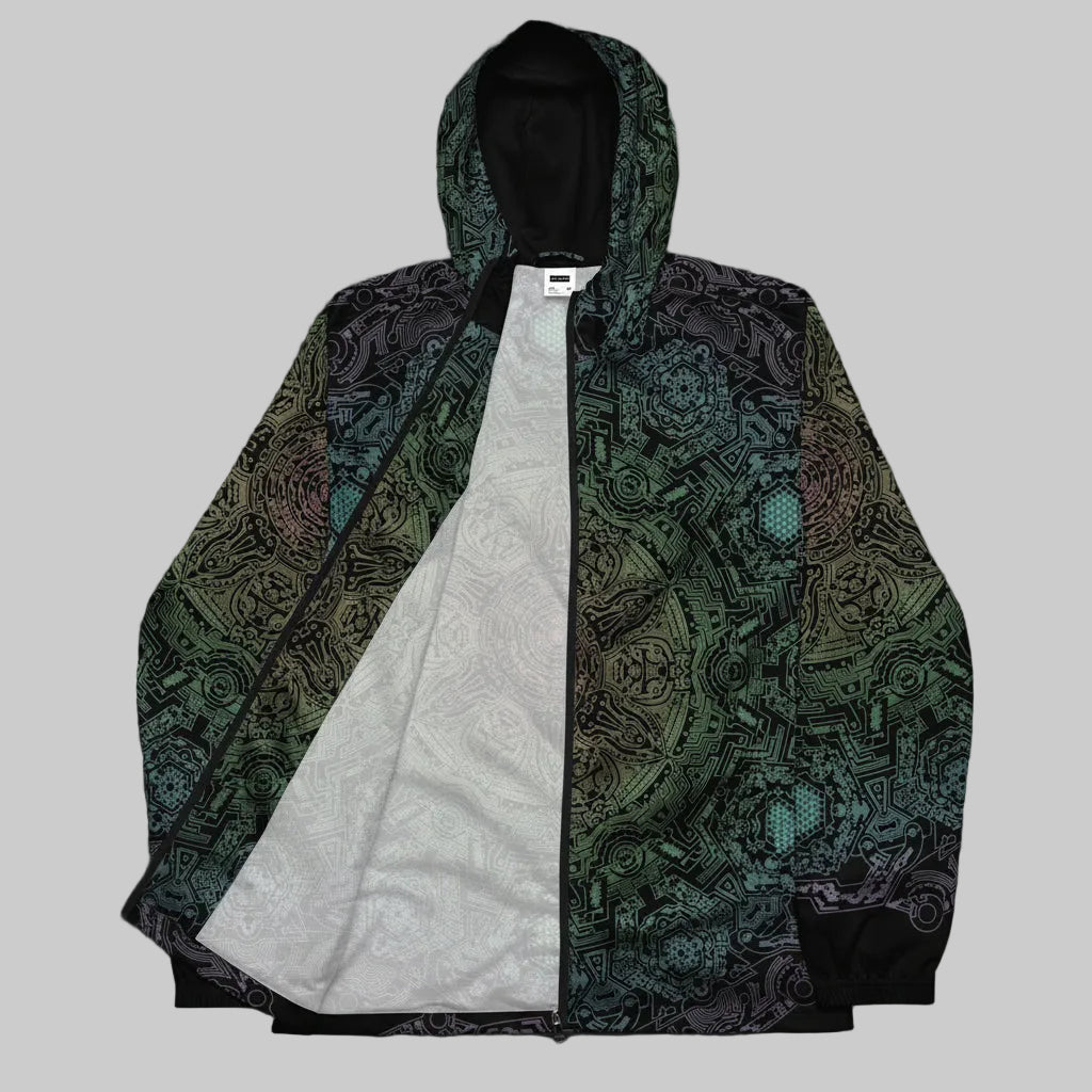 Stargate Vector windbreaker by The HiveMaster: unisex festival jacket with an all-over art print