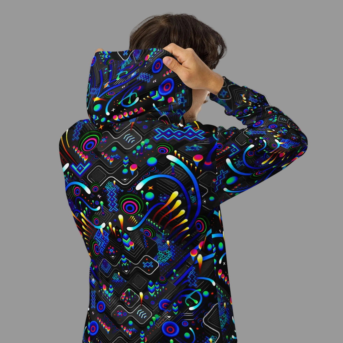 Steps zip hoodie by TAS with an all-over art print