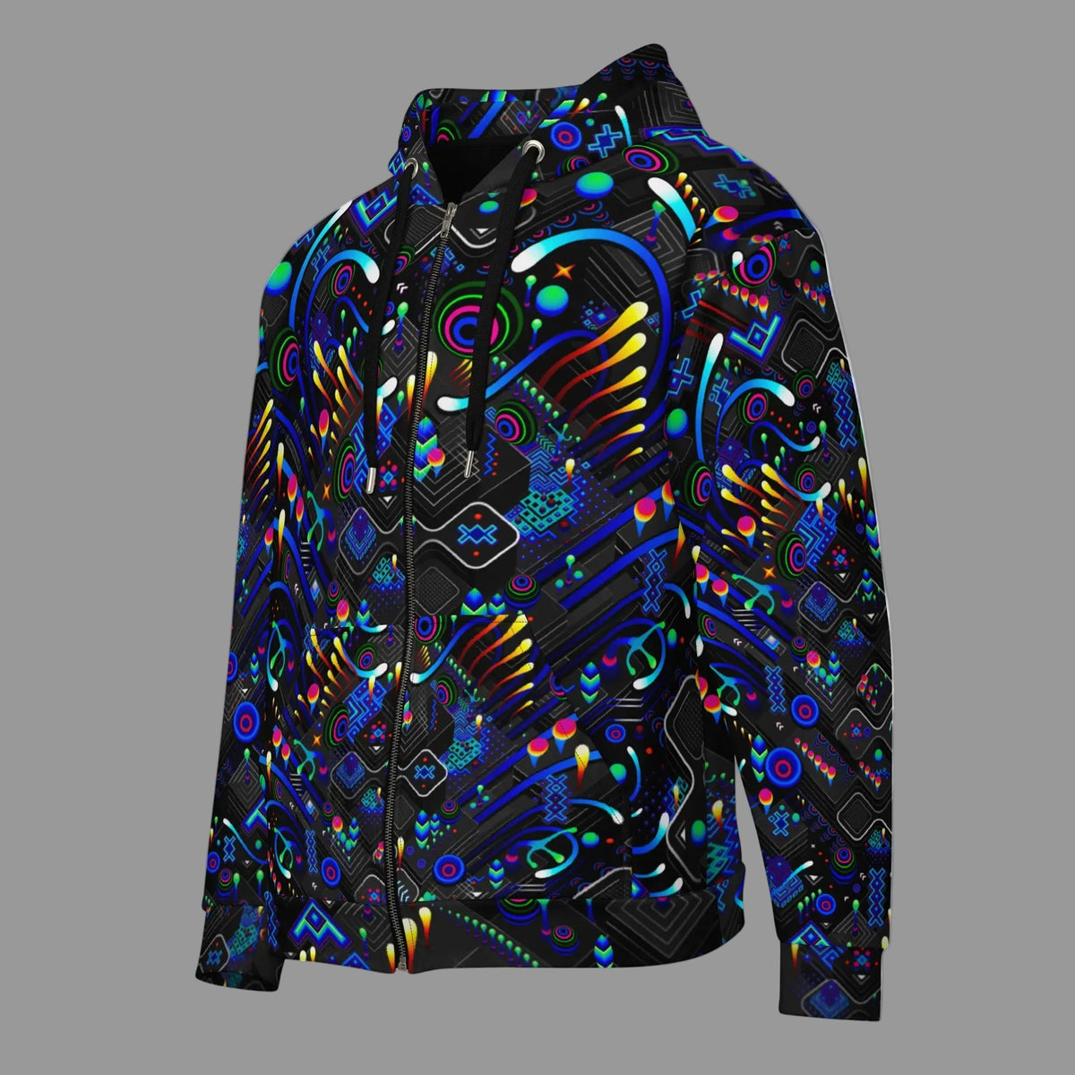 Steps zip hoodie by TAS with an all-over art print