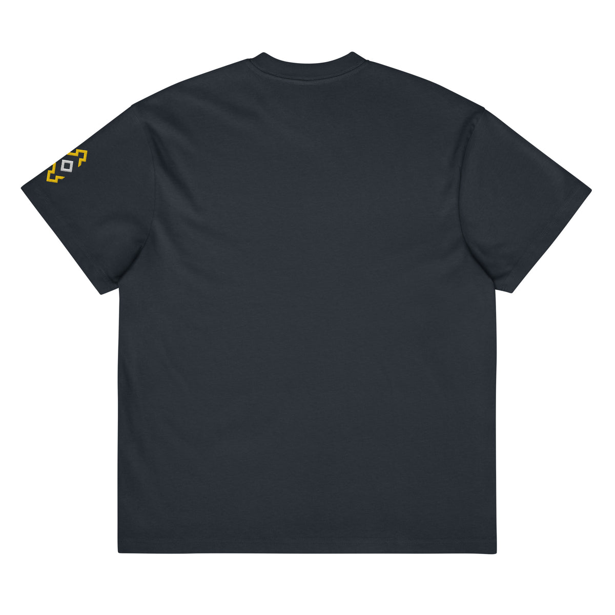 Owl embroidered box tee in Navy Blazer, flat back: plain back, only the edge of the left sleeve mark shows