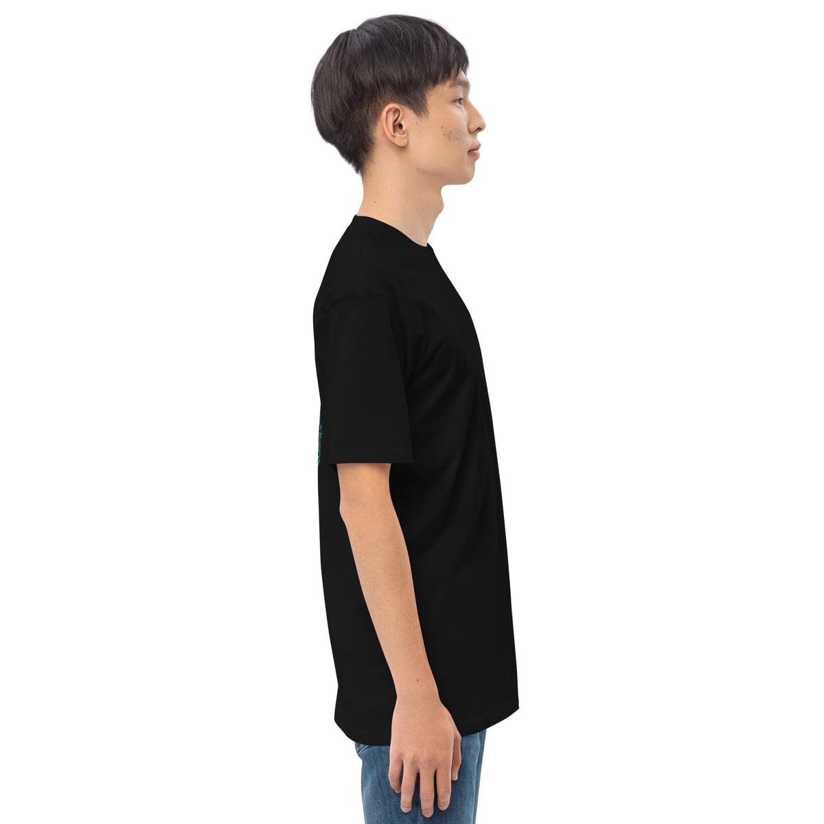 Neural Star Tree premium heavyweight t-shirt in Black, right side view