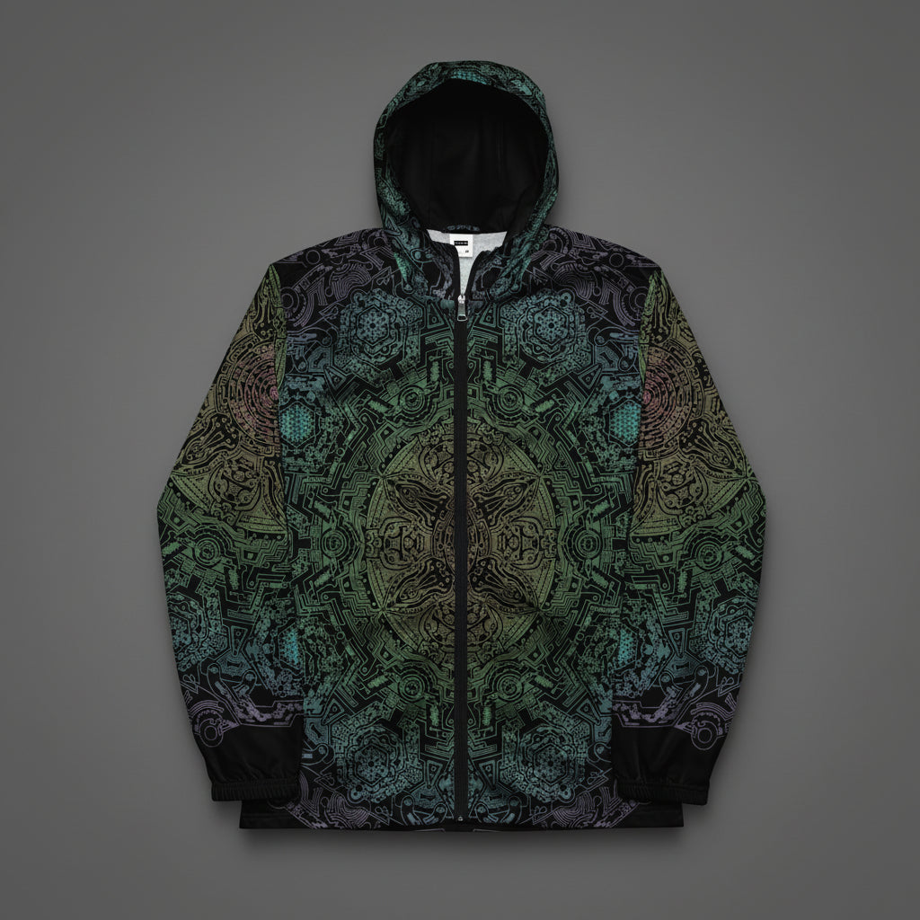 Stargate Vector windbreaker by The HiveMaster: unisex festival jacket with an all-over art print