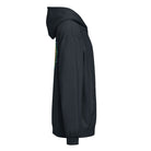 DNA Matrix box hoodie in Navy Blazer, right side view: plain right sleeve, edge of the star grid on the back
