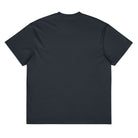 Fractal Triangle Rainbow cotton box t-shirt in Navy Blazer, flat back view: plain back, no print