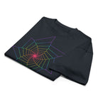 Fibonacci Sequence 2 Rainbow cotton box t-shirt in Navy Blazer, folded: rainbow star-shaped spiral, violet to red