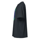 Star Weave cotton box t-shirt in Navy Blazer, left side view: plain sleeve, with the edge of the front print showing