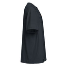 Invaders 2 embroidered box tee in Navy Blazer, right side view: plain sleeve, edge of the front badge