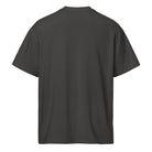 Invaders embroidered box tee in Vintage Black, back view: plain back, edge of the left sleeve mark