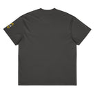 Owl embroidered box tee in Vintage Black, flat back: plain back, only the edge of the left sleeve mark shows