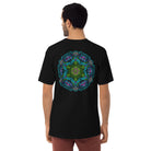 Neural Star Tree premium heavyweight t-shirt in Black, back view: the Neural Program mandala across the back