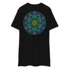 Neural Star Tree premium heavyweight t-shirt in Black, back view: the Neural Program mandala across the back