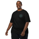 Neural Star Tree premium heavyweight t-shirt in Black, front view: TreeStar small on the left chest