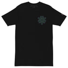 Neural Star Tree premium heavyweight t-shirt in Black, front view: TreeStar small on the left chest