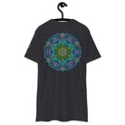 Neural Star Tree premium heavyweight t-shirt in Charcoal Heather, back view: the Neural Program mandala across the back