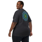 Neural Star Tree premium heavyweight t-shirt in Charcoal Heather, back view: the Neural Program mandala across the back