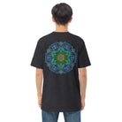 Neural Star Tree premium heavyweight t-shirt in Charcoal Heather, back view: the Neural Program mandala across the back
