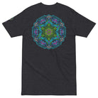 Neural Star Tree premium heavyweight t-shirt in Charcoal Heather, back view: the Neural Program mandala across the back