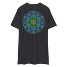 Neural Star Tree premium heavyweight t-shirt in Charcoal Heather, back view: the Neural Program mandala across the back