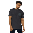 Neural Star Tree premium heavyweight t-shirt in Charcoal Heather, front view: TreeStar small on the left chest