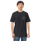 Neural Star Tree premium heavyweight t-shirt in Charcoal Heather, front view: TreeStar small on the left chest