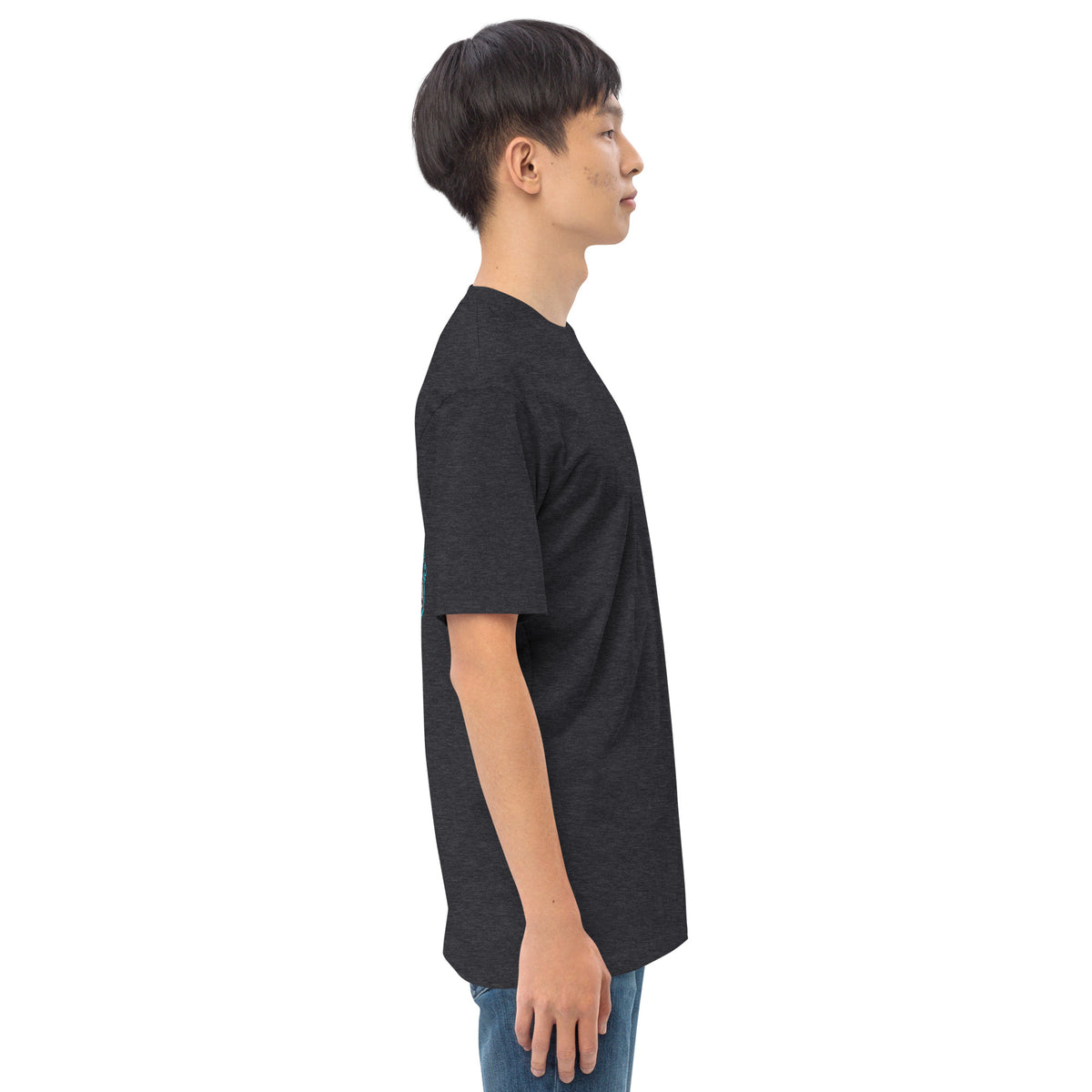 Neural Star Tree premium heavyweight t-shirt in Charcoal Heather, right side view