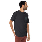 Neural Star Tree premium heavyweight t-shirt in Charcoal Heather, right front view on a model