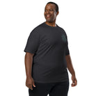 Neural Star Tree premium heavyweight t-shirt in Charcoal Heather, right front view on a model