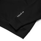 Once Upon a Trip hoodie, Black, sleeve embroidery close-up