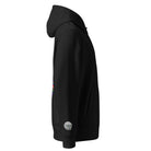 Once Upon a Trip hoodie, Black, right sleeve skull embroidery